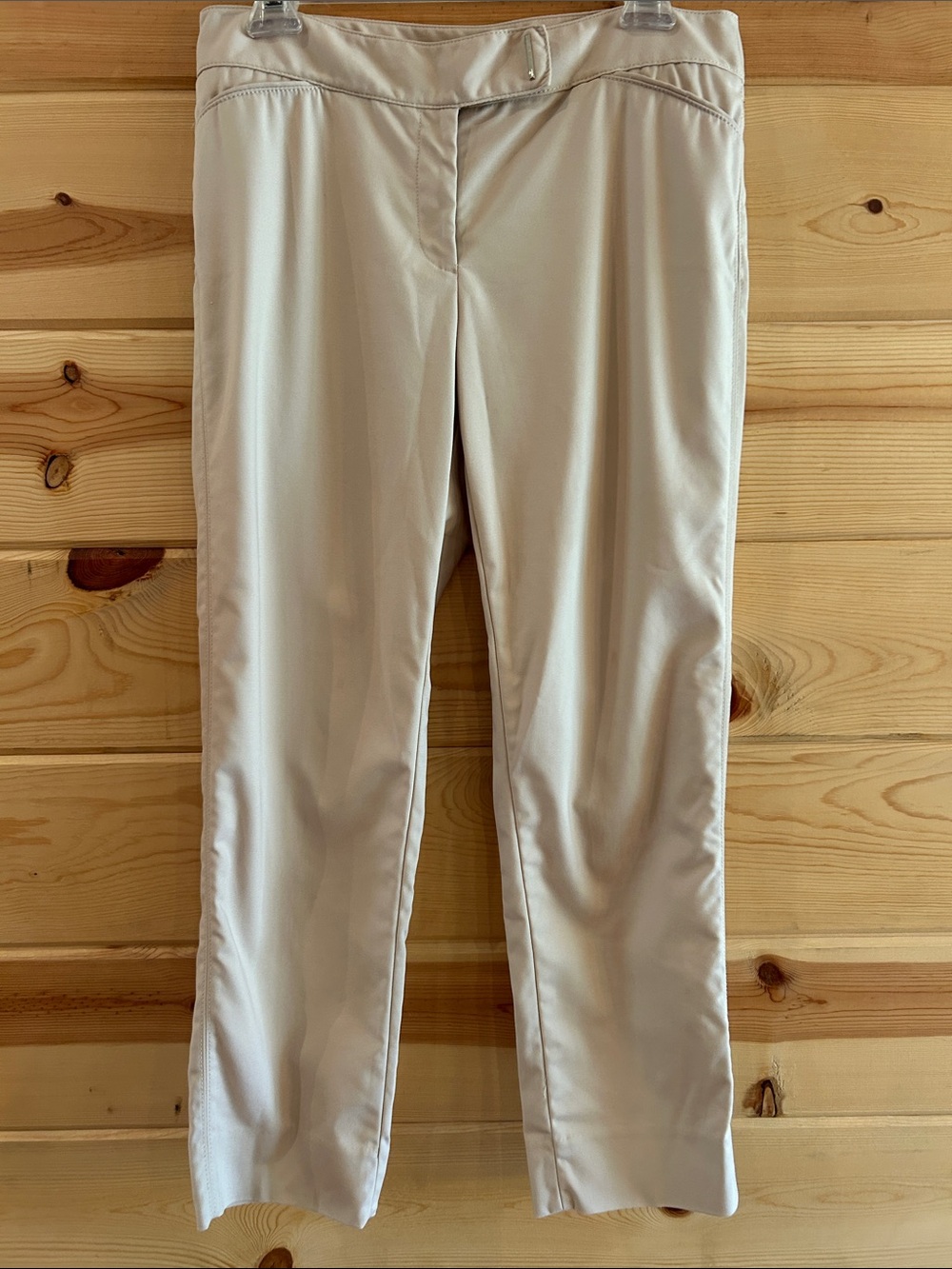 White House Black Market Perfect Form Light Cream Slim Ankle Pants, Size 8